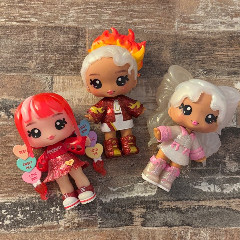 Set of Three Colorful LOL DOLLS